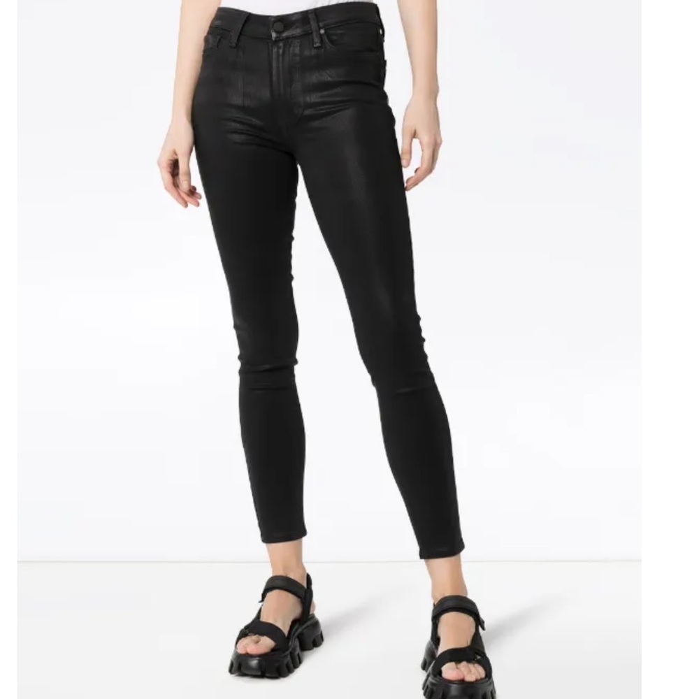 Paige Hoxton Black Fog Luxe Coated Skinny Jeans